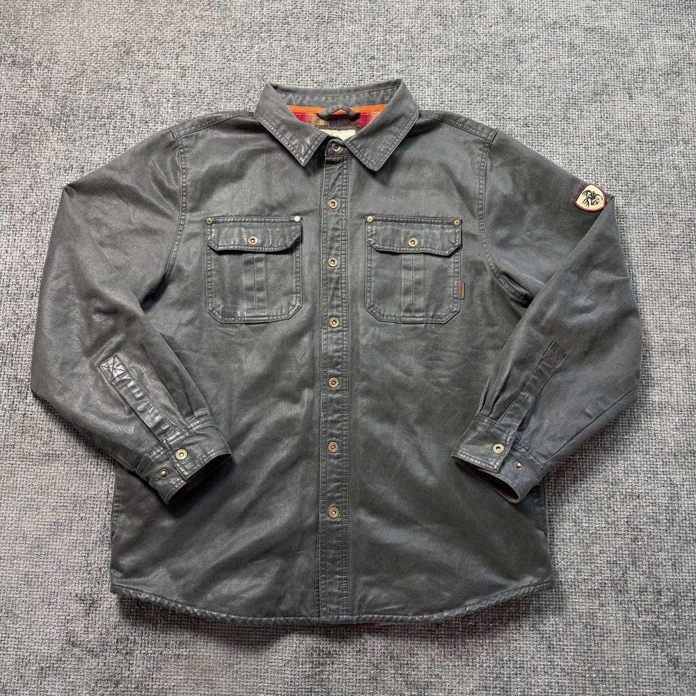 Legendary Whitetails Journeyman Jacket Mens XL Gray Flannel Lined Workwear